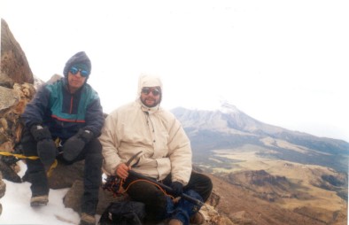 Tonio et Bruno devant le Popocatepetl